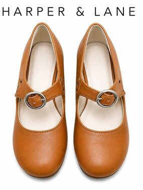 Harper & Lane Tan Mary Jane’s Heels for Women NWT